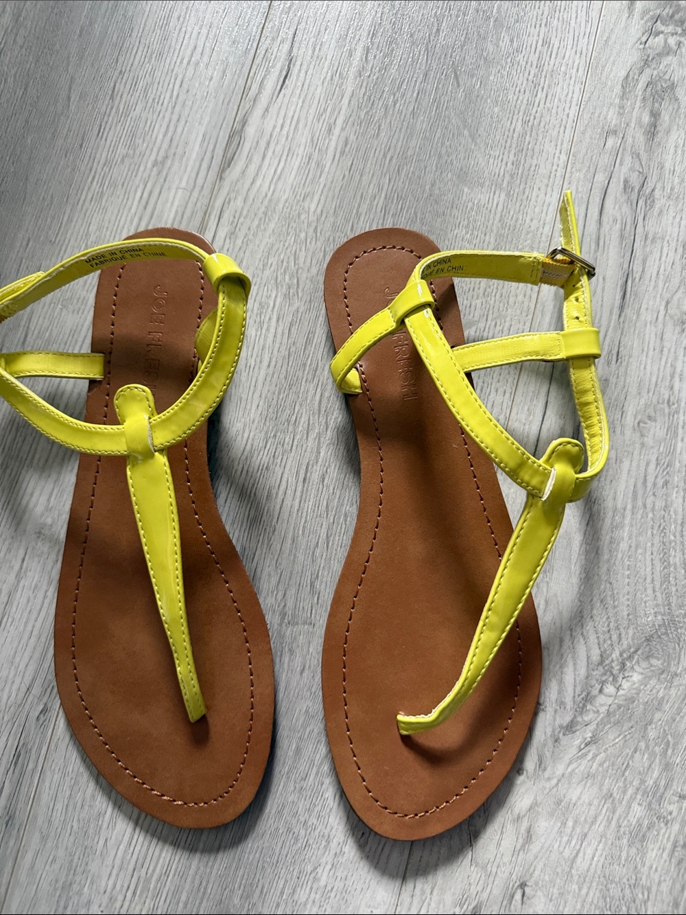 Joe Fresh neon sandals size 8